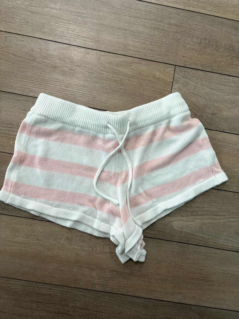 Edikted pink stripe knit shorts